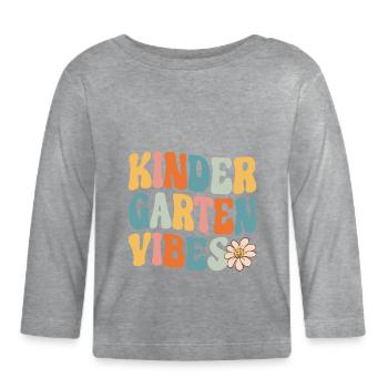 Groovy Hello Kindergarten Vibes Retro Teacher - Organic Baby Long Sleeve T-Shirt - heather grey - Front