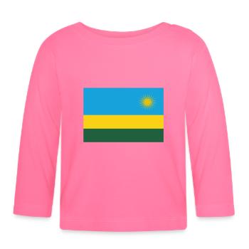 Drapeau officiel du Rwanda Rwanda Country Pride - T-shirt manches longues bio Bébé - rose azalée - Devant