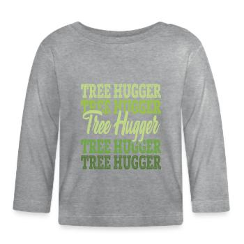 Tree Hugger Tree Protection - Organic Baby Long Sleeve T-Shirt - heather grey - Front
