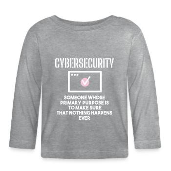 Cybersecurity - IT-Sicherheit Informatiker - Baby Bio-Langarmshirt - Grau meliert - Vorne