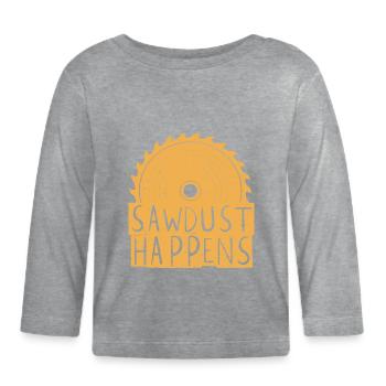 La sciure de bois se produit - T-shirt manches longues bio Bébé - gris chiné - Devant
