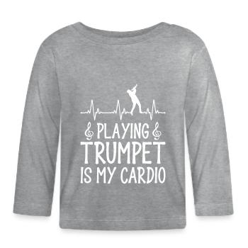 Joueur de trompette Vintage Playing - T-shirt manches longues bio Bébé - gris chiné - Devant