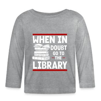 bibliothécaire de bibliothèque, - T-shirt manches longues bio Bébé - gris chiné - Devant