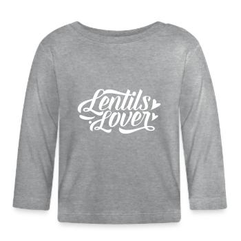 Linsenliebhaber Linse Liebhaber Linsen Essen - Baby Bio-Langarmshirt - Grau meliert - Vorne