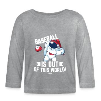 Baseball Bat Space Comet Planet - Organic Baby Long Sleeve T-Shirt - heather grey - Front