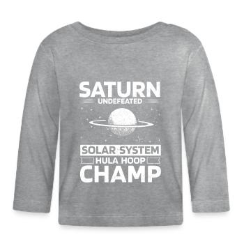 Saturne Planète, Planètes, Univers - T-shirt manches longues bio Bébé - gris chiné - Devant
