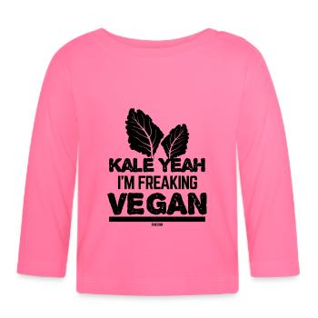 crazy vegan - Organic Baby Long Sleeve T-Shirt - azalea - Front