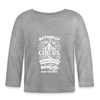 Mein Zirkus, Meine Affen - Baby Bio-Langarmshirt - Grau meliert - Vorne