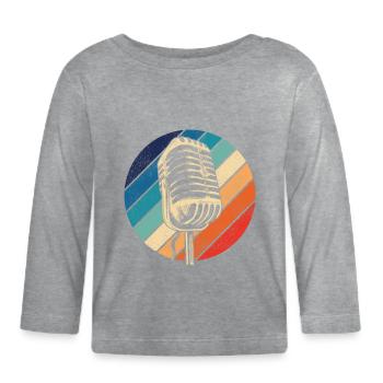 Karaoke Singer Microphone Vocalist - Baby Bio-Langarmshirt - Grau meliert - Vorne