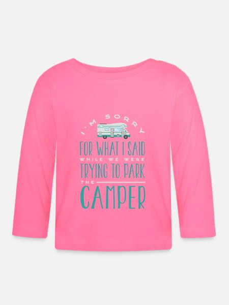 Wohnmobil, Wohnmobil, Wohnmobilcamping - Baby Bio-Langarmshirt - Azalea