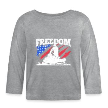 Liberté - Motoneige - T-shirt manches longues bio Bébé - gris chiné - Devant