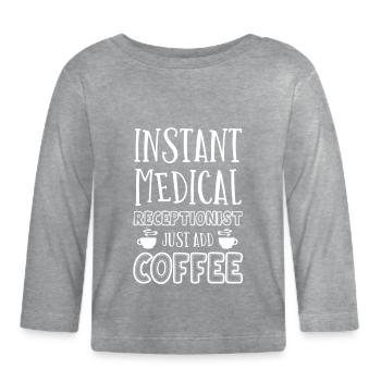 Réceptionniste médicale - T-shirt manches longues bio Bébé - gris chiné - Devant