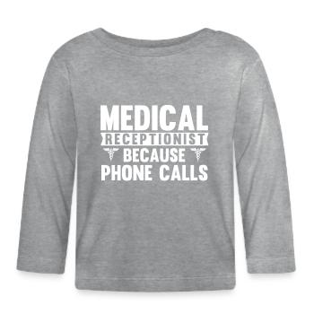 Assistante médicale, réceptionniste - T-shirt manches longues bio Bébé - gris chiné - Devant