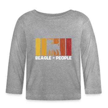 Beagle > People Beagles Puppy Dog Lovers - T-shirt manches longues bio Bébé - gris chiné - Devant