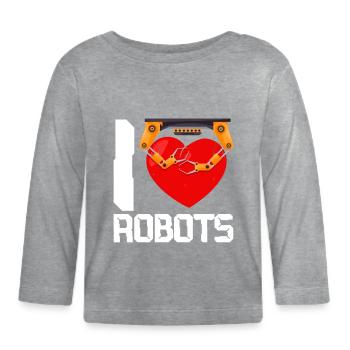 Ingénieur en robotique robotique Heart I - T-shirt manches longues bio Bébé - gris chiné - Devant