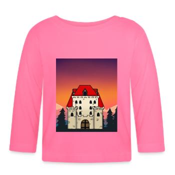 Schloss Burg Mittelalter Märchen Märchenfigur - Baby Bio-Langarmshirt - Azalea - Vorne