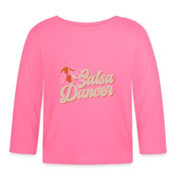 Danseur de salsa Hobby Dance Danse - T-shirt manches longues bio Bébé - rose azalée - Devant