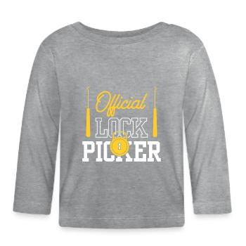 Serrure officielle Cracker Lock Pick Lock - T-shirt manches longues bio Bébé - gris chiné - Devant
