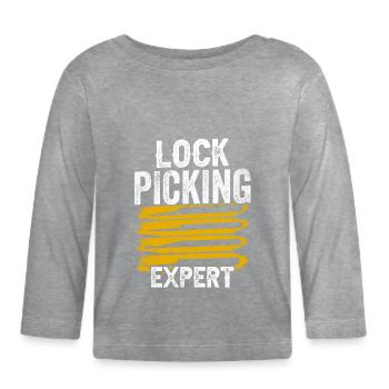 Lockpicking Experte Lock Picking Schloss Knacken - Baby Bio-Langarmshirt - Grau meliert - Vorne