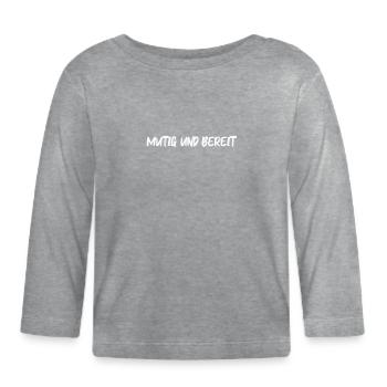Feuerwehr - Mutig und bereit - Baby Bio-Langarmshirt - Grau meliert - Vorne