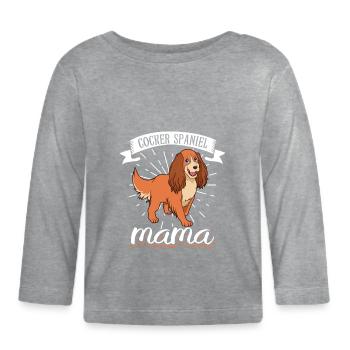 Cocker Spaniel Mama - Cocker Spaniel - T-shirt manches longues bio Bébé - gris chiné - Devant
