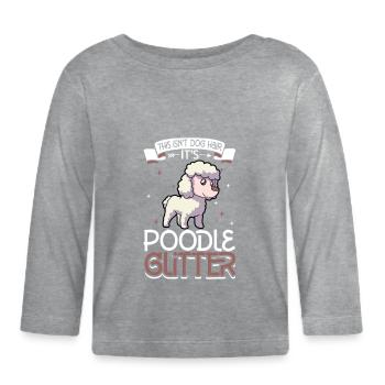 Caniche Paillettes - T-shirt manches longues bio Bébé - gris chiné - Devant