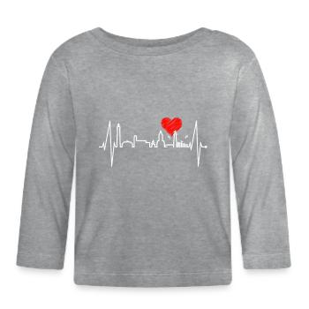 Sylt Skyline Battement de cœur de la mer du Nord Frise du Nord Sylter - T-shirt manches longues bio Bébé - gris chiné - Devant