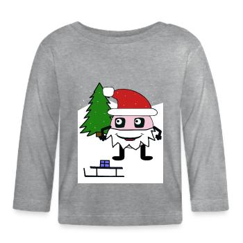 Montagnes de Saint-Nicolas Noël neige Alm traîneau - T-shirt manches longues bio Bébé - gris chiné - Devant
