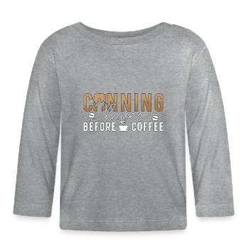 Amateur de mise en conserve avant le décapage du café Amateur de café - T-shirt manches longues bio Bébé - gris chiné - Devant