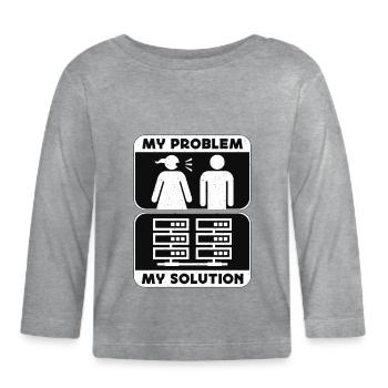 Network Engineer My Problem My Pictogram Dad Mom - Baby Bio-Langarmshirt - Grau meliert - Vorne