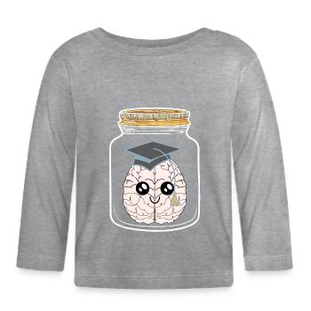 Inteligenz Mason Jar Students Studied Geek - Organic Baby Long Sleeve T-Shirt - heather grey - Front
