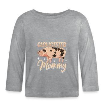 Maman cochonne Gloucestershire Old Spot - T-shirt manches longues bio Bébé - gris chiné - Devant