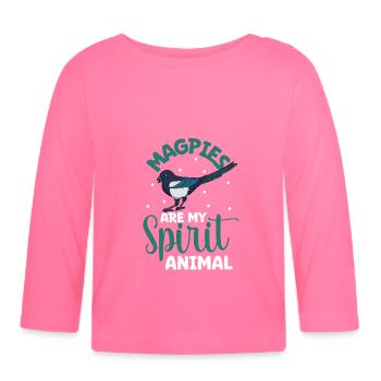 Lieblingstier - Elster - Baby Bio-Langarmshirt - Azalea - Vorne
