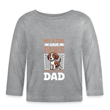 Braque de l'Ariège Papa - Baby Bio-Langarmshirt - Grau meliert - Vorne