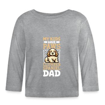 Clumber Spaniel Dad - Organic Baby Long Sleeve T-Shirt - heather grey - Front