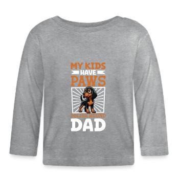 Papa polonais - T-shirt manches longues bio Bébé - gris chiné - Devant