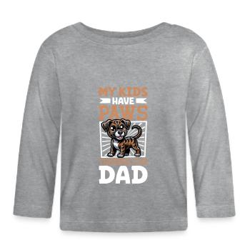 Treeing Cur Dad - Organic Baby Long Sleeve T-Shirt - heather grey - Front
