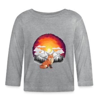 Natur Fuchs Füchse Gebirge Berge Füchsin - Baby Bio-Langarmshirt - Grau meliert - Vorne