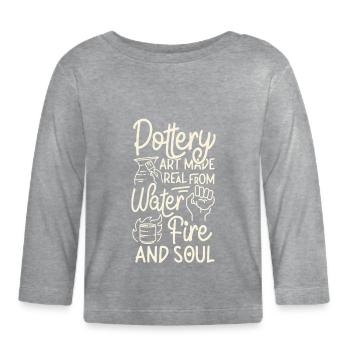 Poterie Céramique Poterie d’artiste - T-shirt manches longues bio Bébé - gris chiné - Devant