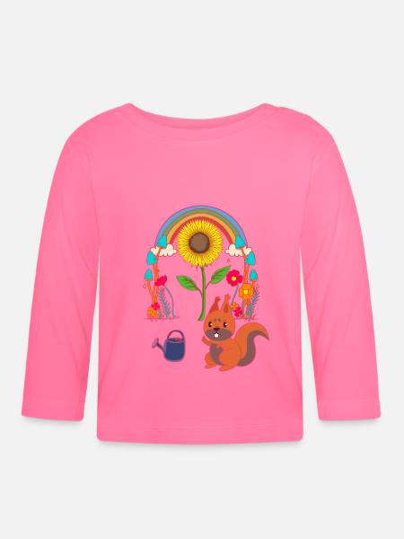 Eichhörnchen Kind Kinder - Baby Bio-Langarmshirt - Azalea
