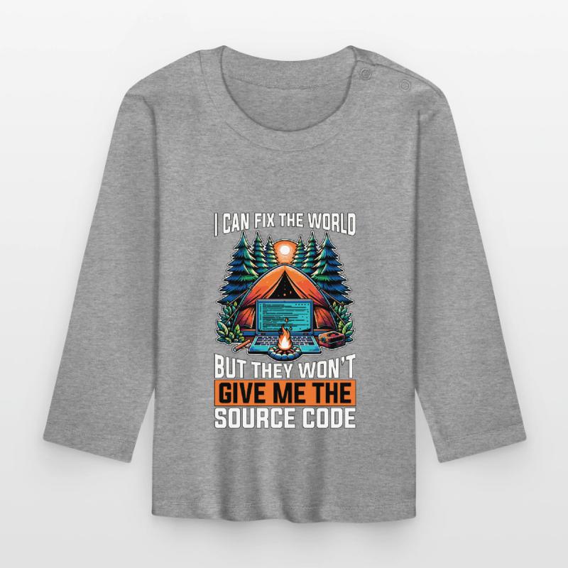 Coder I Can Fix The World Web Developer Coders Baby Bio-Langarmshirt