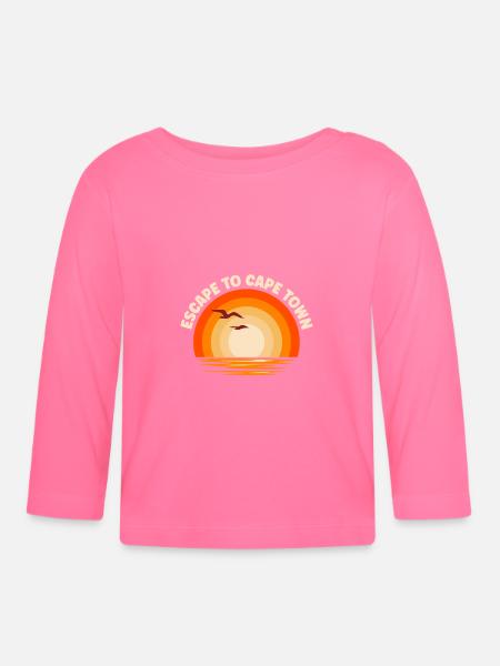 Ich fliehe nach Cape Town - Baby Bio-Langarmshirt - Azalea