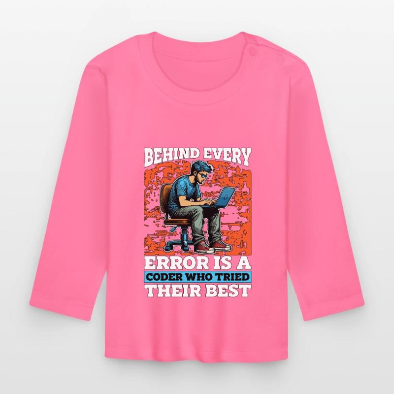 Coder Behind Every Error Is A Coder Web Developer Baby Bio-Langarmshirt