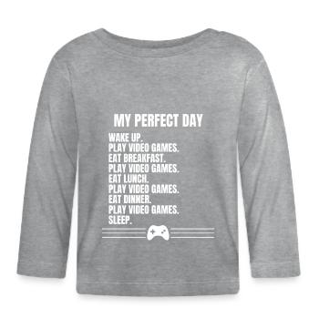 Conception de jeux pour les fans de jeux - T-shirt manches longues bio Bébé - gris chiné - Devant