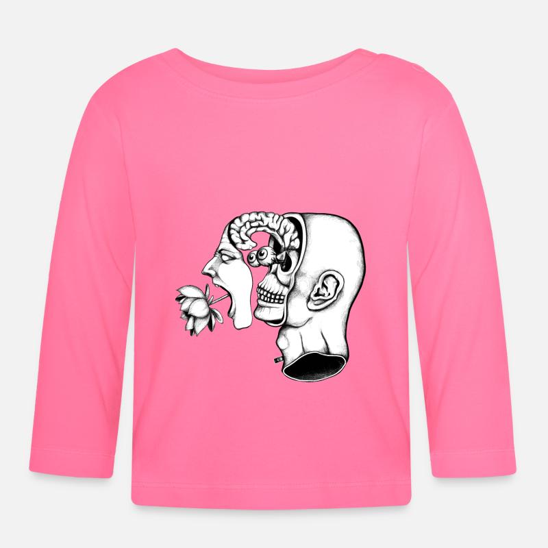 Geteilter schreiender Kopf - Baby Bio-Langarmshirt - Azalea