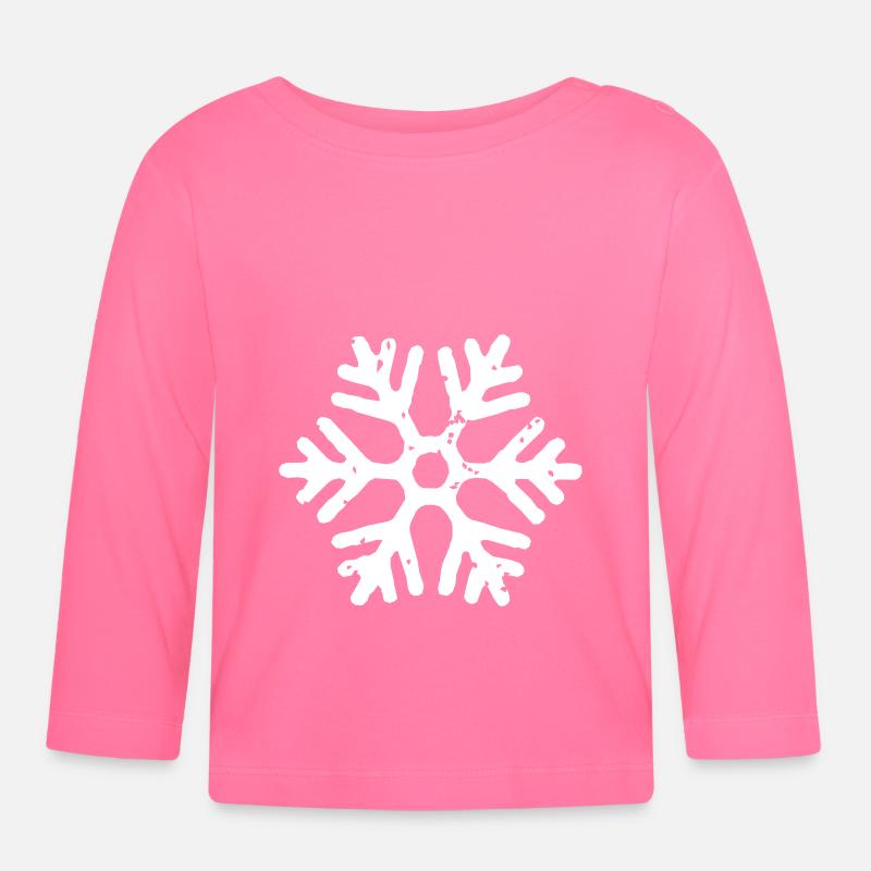 flocon de neige - T-shirt manches longues bio Bébé - rose azalée