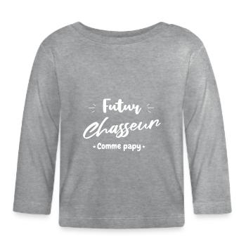 Zukünftiger Jäger wie Opa - Baby Bio-Langarmshirt - Grau meliert - Vorne