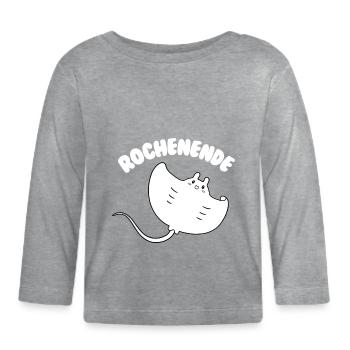Funny Ray End Gift for Manta Ray Fans - Organic Baby Long Sleeve T-Shirt - heather grey - Front