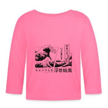 die große Welle vor Kanagawa Japan - Baby Bio-Langarmshirt - Azalea - Vorne