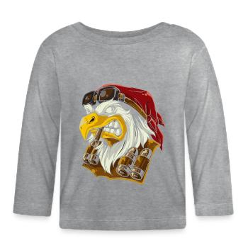 Adler Adlerkopf - Baby Bio-Langarmshirt - Grau meliert - Vorne